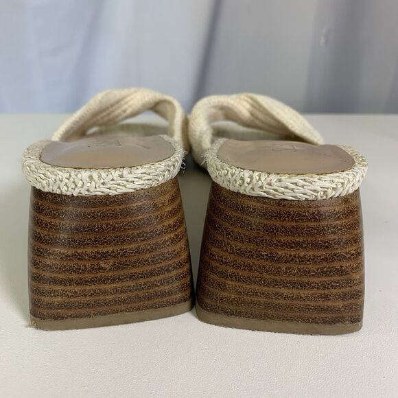 Anthropologie Silent D PEDRO White Cream Low Heeled Sandal Size 39 | US 8, 8.5 - Picture 8 of 12